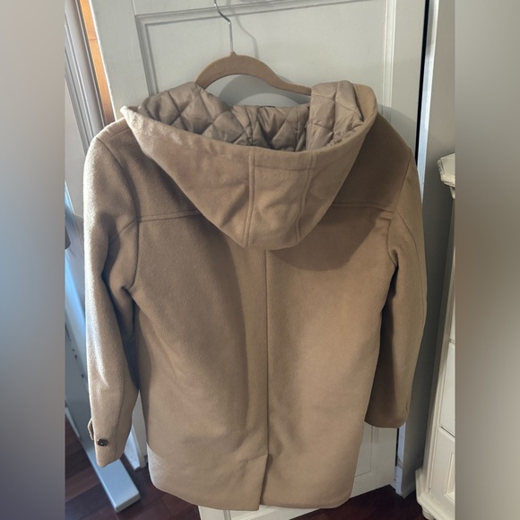 Ralph Lauren Coat Womens Beige Wool Hooded Quilt Lined Jacket size S - Picture 7 of 7